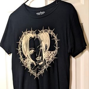 Nana Osaki Anime/ Manga Black Shirt with Barbed Wire Heart